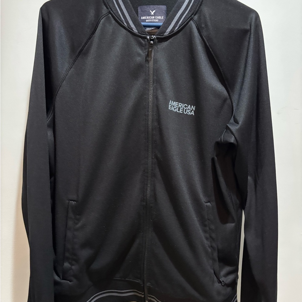 American Eagle Black Zip-Up Jacket Y2K - Picture 1 of 3
